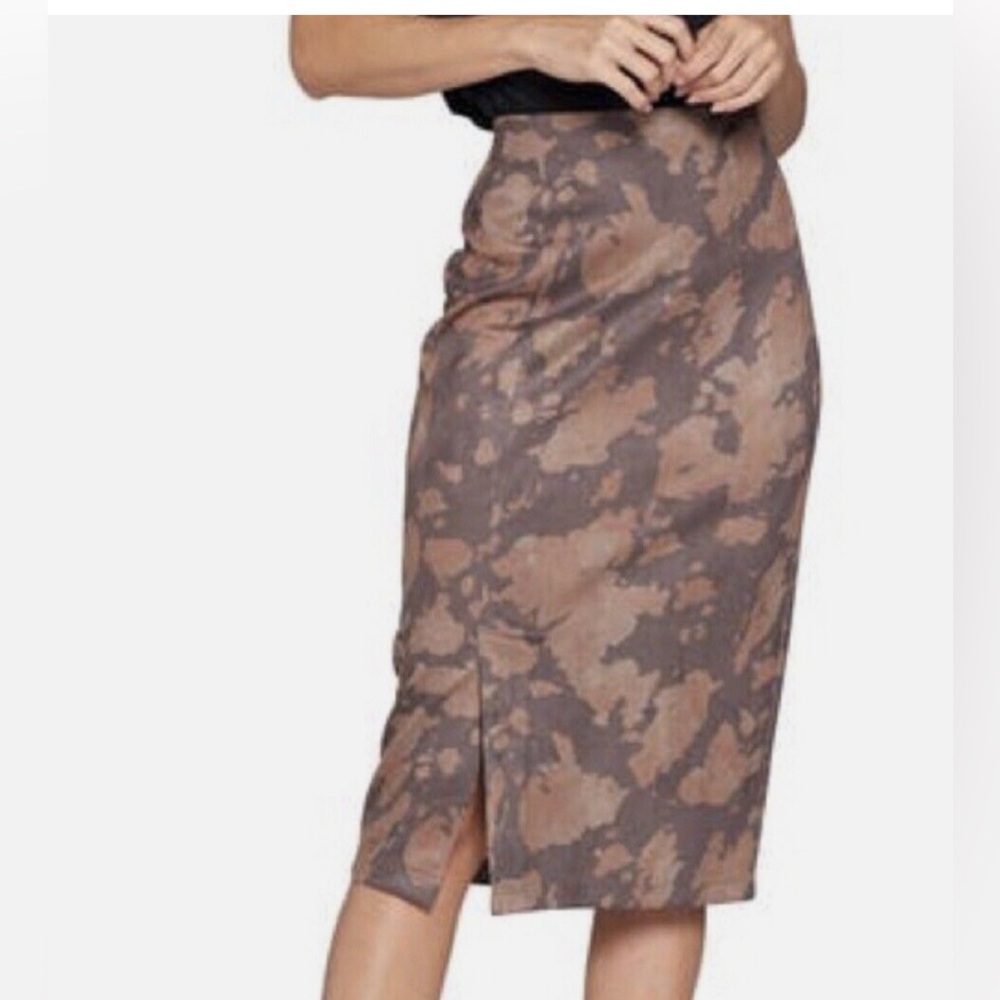 Mauby Brown Tie Dye Pencil Skirt elastic high waisted/Stretchy fabric